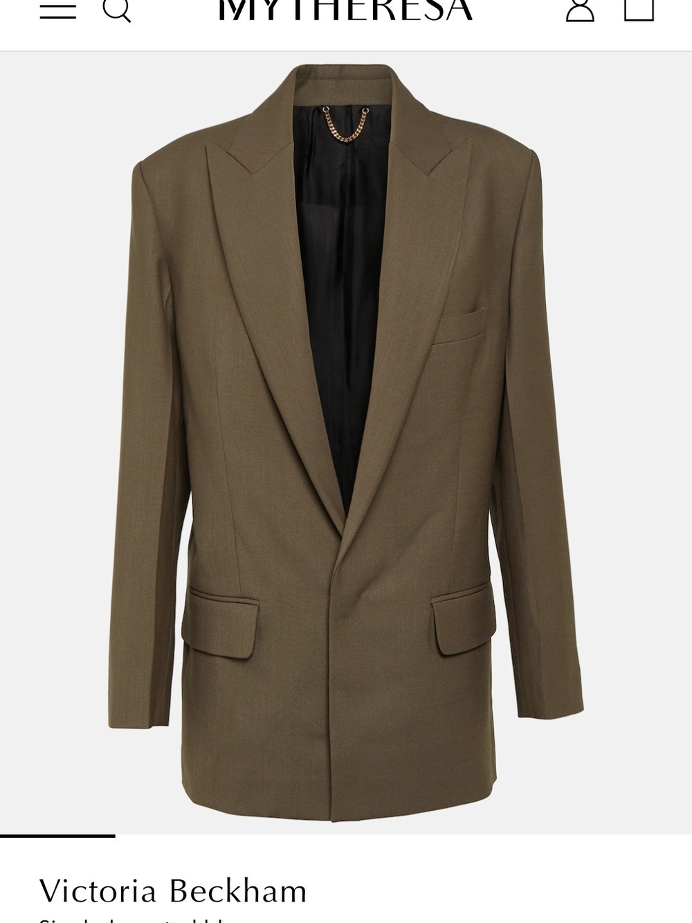 Women's Victoria Beckham Green Single-Button Blazer